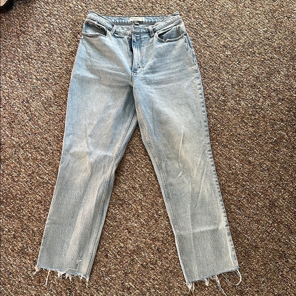 Women's Abercrombie curve love 90s straight ankle jeans